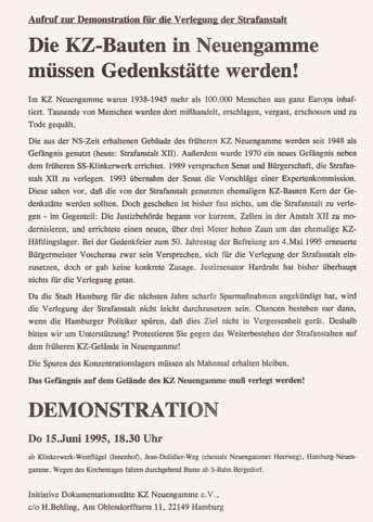 Juni 1995 im Hamburger Rathaus erfolgte Verleihung des Bürgerpreises der Hamburger CDU an den Freundeskreis KZ-Gedenkstätte Neuengamme