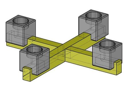 Kerzenhalter: Nach einer Idee von Erwin Podenstorfer Der unten abgebildete Kerzenhalter besteht aus zwei Leisten ( Quader 30 x 2 x 3 ) mit einer Öffnung ( 2 x 2 x 1.