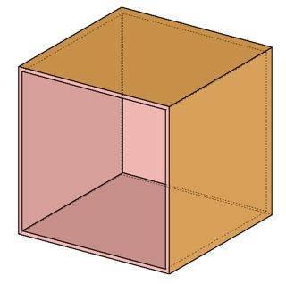 Wähle danach einen etwas unterschiedlichen Braunton und konstruiere einen Quader der bezüglich des ersten in x- und y-richtung um 2cm kleiner, in z-richtung aber gleich groß ist.