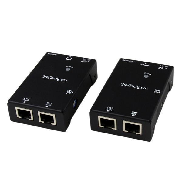 HDMI über Cat5 Video Extender mit Power over Cable (PoC) bis zu 50m Product ID: ST121SHD50 Mithilfe des ST121SHD50 HDMI über Cat5e/Cat6 Video-Extender-Kits können Sie HDMI-Video und - Audio über