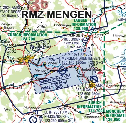 Radio Mandatory Zone Luftraum bleibt G LR E rundherum auf 300 m AGL abgesenkt