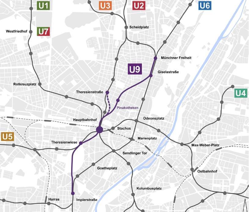 Erweiterung U-Bahn-System Dringendster Handlungsbedarf: Entlastung der U-Bahnstrecken und bahnhöfe in der Innenstadt durch Weitere Planung der U9 Entlastung der Innenstadt Möglichkeit einer weiteren