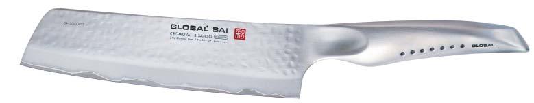 Der Kern (Schnittkante) der Global SAI Messer wird aus bewährtem Cromova Stahl gefertigt.