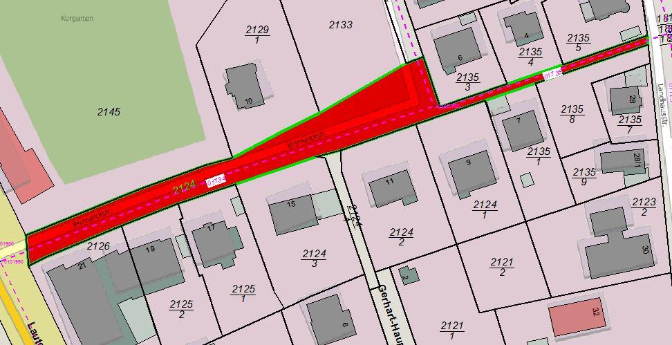 Beispielsbewertung zu den Fußwegen anhand der Bismarckstraße Fläche 193,06 m² 54,-