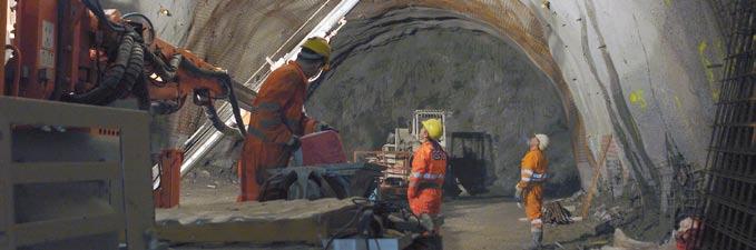 Baustellenbesichtigung 19. Juni 2009 Tour C) Ceneri-Basistunnel Besichtigung des Zwischenangriffs in Sigirino, wo der Ausbruch für die Caverna operativa, (CAOP) ausgeführt wird.