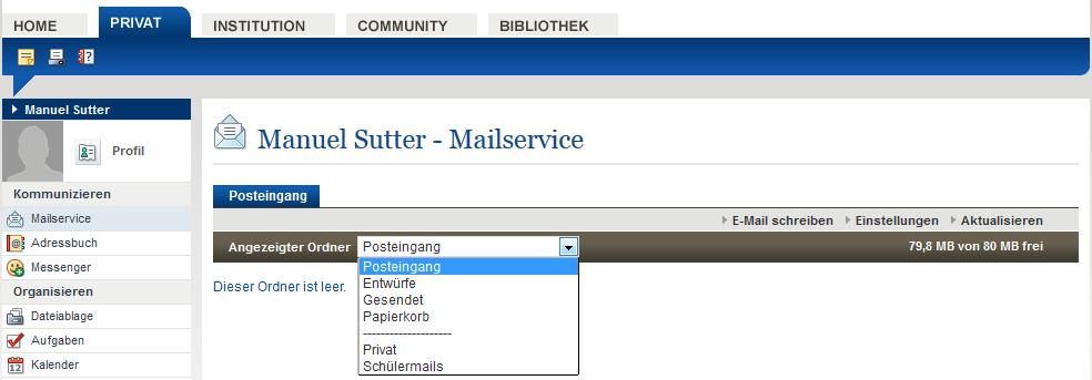 Erstelle 2 Ordner mit den Bezeichnungen Privat und Schule. Aktualisiere deine Mailbox. Richte eine Weiterleitung auf eine private Adresse ein. Wie öffne ich meine Mailbox?