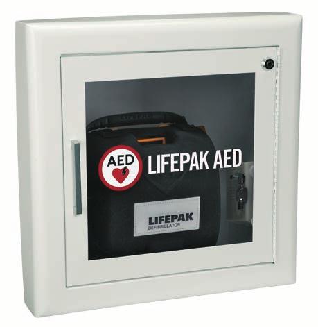 AED-Wandschrank weiß AED Wandschrank für Bereiche in neutralem weiß Robuster Stahlschrank; pulverbeschichtet, weiß