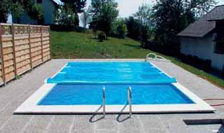 Solarabdeckung LUPO Verlängerte Badesaison Durch den geringen Wärmeverlust verlängern spezielle Überdachungen Ihre Badesaison um ca. 6-8 Wochen.