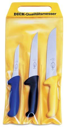 ERGOGRIP Fleischermesser Butcher knives Couteaux de boucher Coltelli per macellaio Ergogrip-Messersatz in SB-Tragetasche, 3-teilig Set of 3 ERGOGRIP knives in self-service plastic bag Garniture de 3