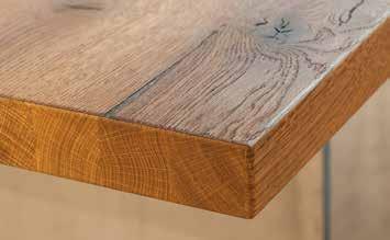 Als trägermaterial dient eine keilgezinkte Holzplatte, verfügbar in drei tärken.