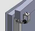 - Bei gleichliegenden Türen mit Kunststoff- oder Aluminiumzarge kann der Haken mit Hilfe eines Montagewinkels (s.u.) auch auf der Zarge befestigt werden (Abb. 2a/b).