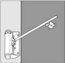 Türfeder Adjunkt D2a/D4 Montage Maße Befestigen Sie den Fuß des Adjunktes mit entsprechenden Schrauben (Ø 5 mm) an der gewünschten Stelle auf der Türzarge.