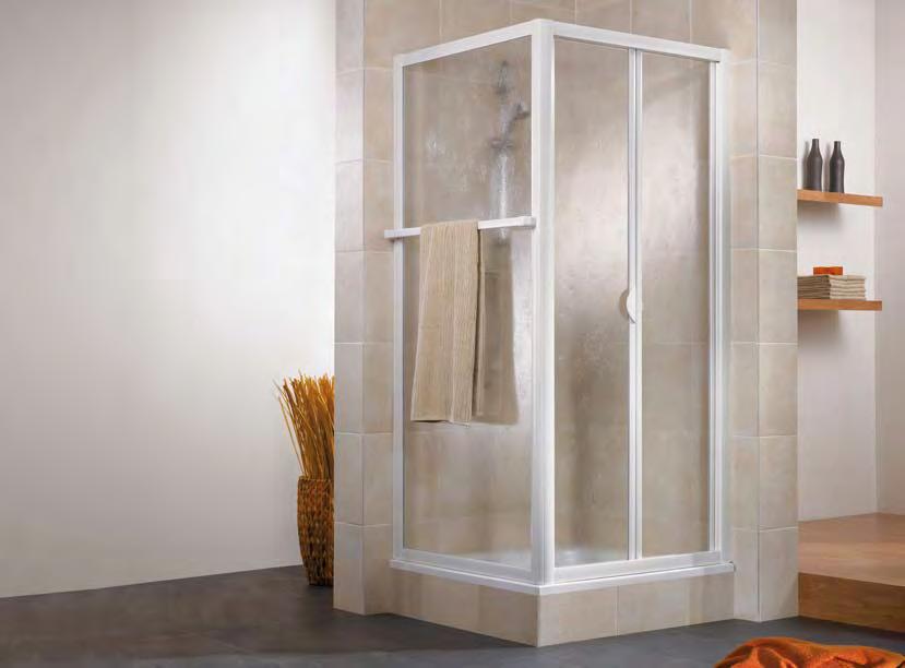FAVORIT Zeitlos perfekter Duschkomfort Falttür mit Seitenwand Diese bewährte Duschkabine der Serie Favorit verbindet Stabilität und Zeitlosigkeit.