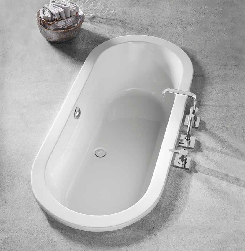 ST. JEAN Ovalbadewanne 'ST. JEAN' 180 Mit ihrer unverkennbaren Form und dem breiten, flachen Rand ist die abgerundete Badewanne 'ST. JEAN' der Blickfang in jedem Bad. Weiß.