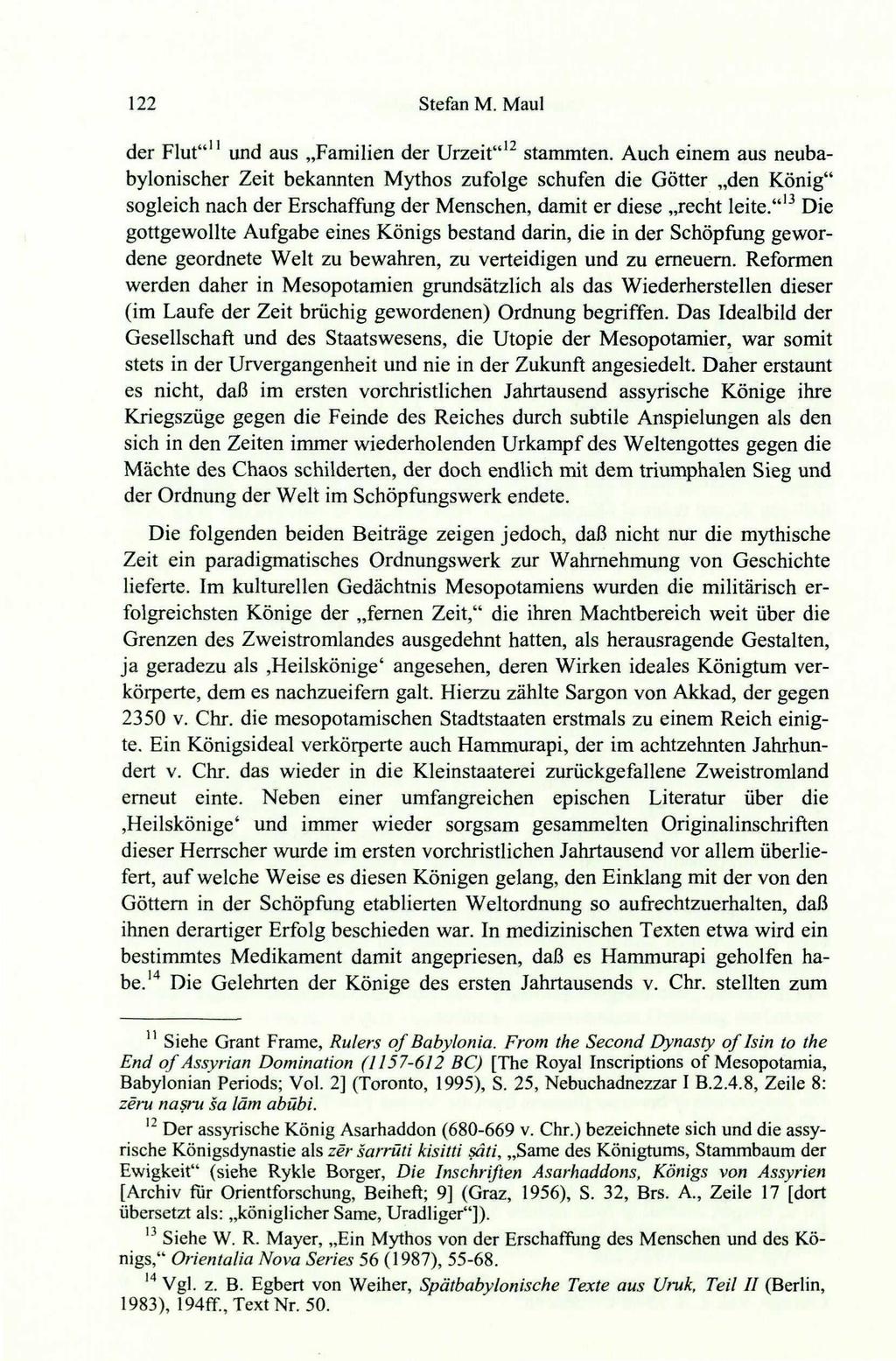 122 Stefan M. Maul der Flut"" und aus Familien der Urzeit" 12 stammten.