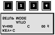 Um es auf einen zu messenden Ton einzugrenzen, wird das Gerät auf manuelle Tonwahl wie folgt umgeschaltet: Die Taste 2 (AUTO-MODE) einmal drücken.