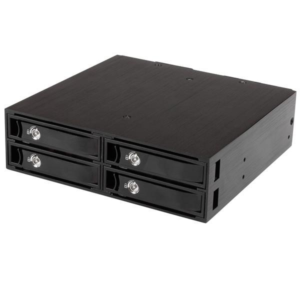 4x Festplatten Wechselrahmen für 2,5 Zoll SATA / SAS Laufwerke Product ID: SATSASBP425 Es ist nun möglich, die gemeinsame Nutzung von Laufwerken und die Speichermöglichkeiten des Servers zu