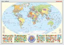 Posterkarten / Handkarten Erde physisch Maßstab 1 : 32 000