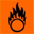Einstufung von Gefahren O: brandfördernd Gefahr: Brandfördernde Stoffe können brennbare Stoffe entzünden oder ausgebrochene Brände fördern