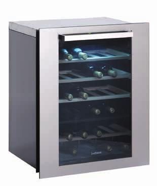 Der Weinkühlschrank für 23 oder 35 Flaschen kann ohne weitere Änderungen in modulare Möbel eingebaut werden.