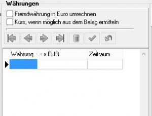 14/48 Fremdwährungen in Euro umrechnen wenn Sie diese Option aktivieren, werden Buchungen, deren Währung nicht der EURO ist, zusätzlich in EURO umgerechnet.
