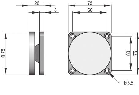 Zubehör für Feststellanlagen Ankerplatte ASS 55 Passend für THM 413, 433, 439 und 440 Ankerplatte: Ø 55 mm x 5 mm