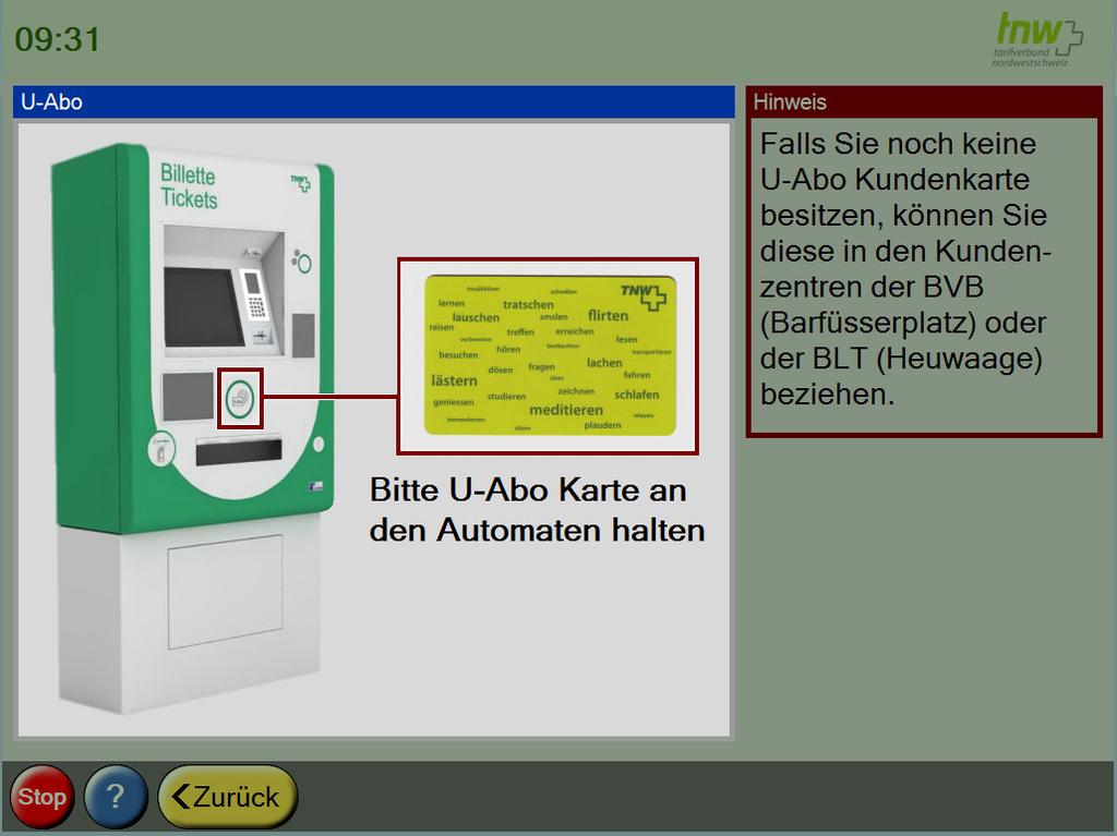 U-Abo Beispiel: Erneuerung eines Monats-U-Abos Halten Sie