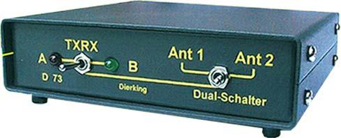 numschalter für 2 n und 2 Transceiver Hochfrequenz Dual - Umschalter Gehäuserückwand Ant 2 Ant 1 TxRx B TxRx A Us-PTT R1 Schalter Ant 1 - Ant 2 + T1 Schalter TxRx PTT- Anschl.
