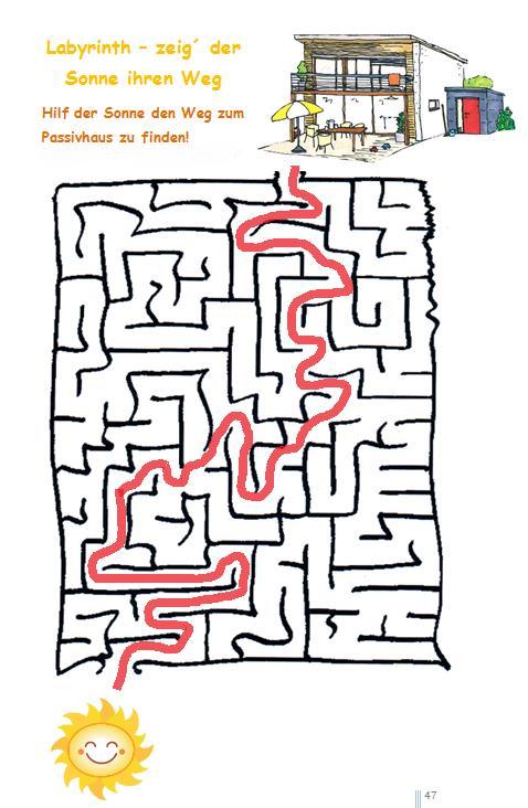 Bemerkungen zum Unterricht Das Arbeitsblatt Passivhaus-Labyrinth soll ein leichter Einstieg in das umfassende Thema Passivhaus sein.