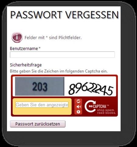 Allgemeine Funktionen Passwort vergessen Verwenden Sie dazu die Passwort vergessen -Funktion. Sie finden diese direkt unter dem Einloggen -Button.