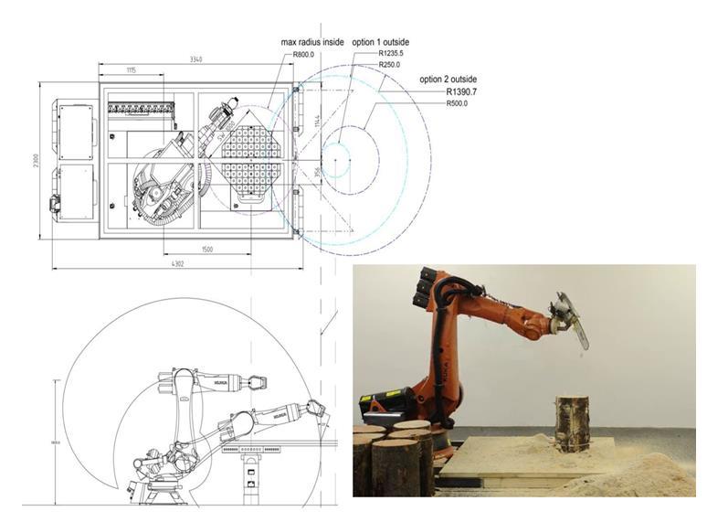 Ausstellung KUKA Roboter Ziel: moderner Holzbau zum anfassen Botschaft: Präzise und