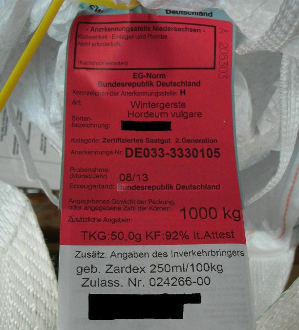 Generation möglich) Gräsermischungen gebräuchlich Fotos: LWK Niedersachsen Bei Saatgut mit rotem Etikett handelt es sich um Z2-Saatgut, welches in Deutschland eher selten hergestellt wird, aber