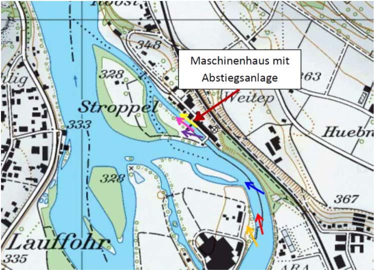 Technische Angaben KWK Stroppel Nutzwassermenge 7/12 des Limmatabflusses Max. 33 m 3 /s Mittlere Fallhöhe 2.