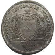 Republik, 1790 Republik Prägejahr: 1790 Gewicht in Gramm: 25.29 Durchmesser in mm: 39.0 1790 gab den letzten mit einer Stadtansicht heraus.