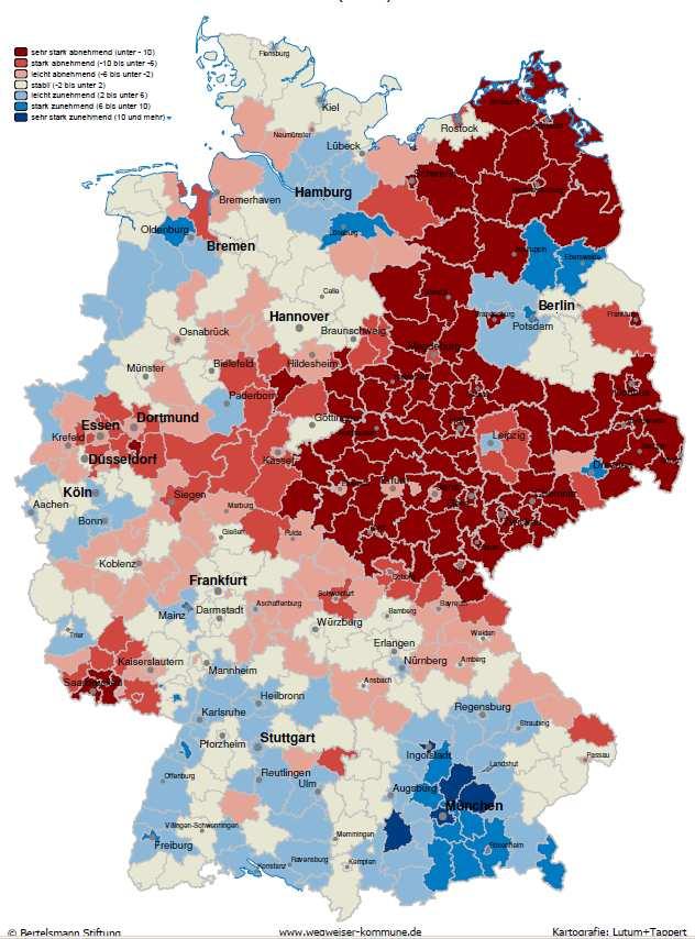 Bevölkerungsentwicklung 2008-2025 in Deutschland: