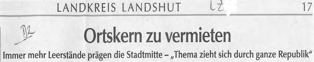 Beispiel Stadt Landshut: Die Zahl der Betagten und Hochbetagten steigt bis 2032 um rund 34 % auf 9.900 Personen (+2.500 Personen), bei heute ca. 1.300 Plätzen in Einrichtungen für ältere Menschen.