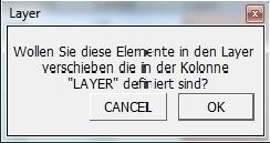 Kolonne "LAYER" imoportiert cadwork Standard Kolonne "Layer" Für die Funktion "->Layer" wurde der Button "Redraw" nach rechts unter "Ansicht"