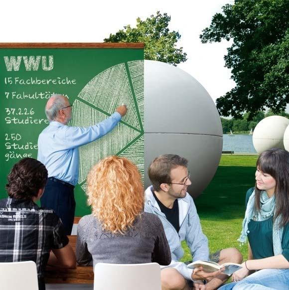Die WWU Münster steht für exzellente Wissenschaft und Forschung Viertgrößte Universität Deutschlands > 280 Studiengänge, 15 Fachbereiche, 7 Fakultäten 44.692 Studierende 7.