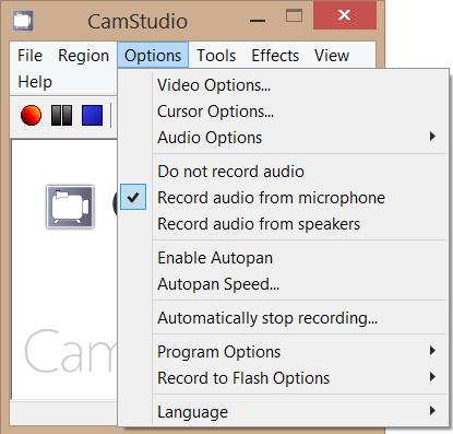 Für Mac Os bietet der Quicktime Player die Möglichkeit zur Screencast-Aufnahme. Im Folgenden wird die Aufzeichnung mit CamStudio v.2.7.3 erläutert.