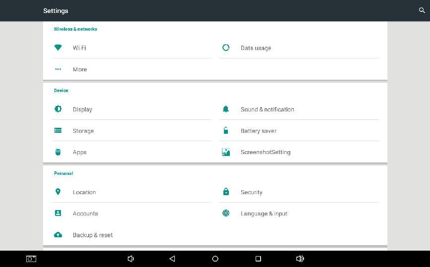 5.0. Android Settings (Android Einstellungen) Wählen Sie Android-Einstellungen.