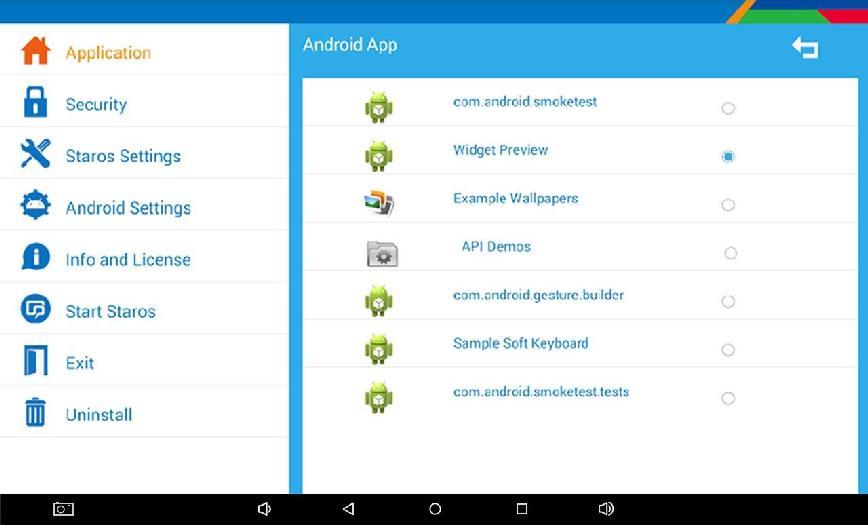2.3. Android App Wählen Sie die Android-App aus, die Sie automatisch starten und automatisch abspielen möchten, sobald das Gerät einschaltet. 3.0.