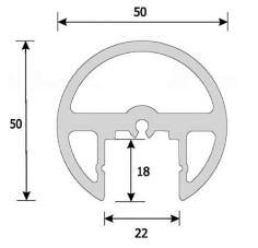 für Glas 17,52 bis 21,52 mm 8500A-70 Preis / m 60,00 Handlauf in runder Form -