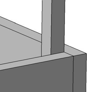 Schritt 3 Eckleiste 1 Schraube 5x70 2 Im nächsten Schritt wird die dritte Eckleiste befestigt. Diese wird ebenfalls in einem Abstand von 45mm von der Außenkante der Lärchendiele verschraubt.