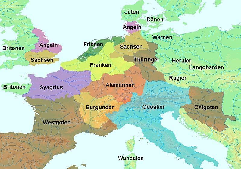 (Rätien, das die Alemannen nicht erobern konnten oder das Tessin) behielten ihre mit dem Latein verwandten Dialekte, welche sich schliesslich zu Sprachen (Rumantsch resp.