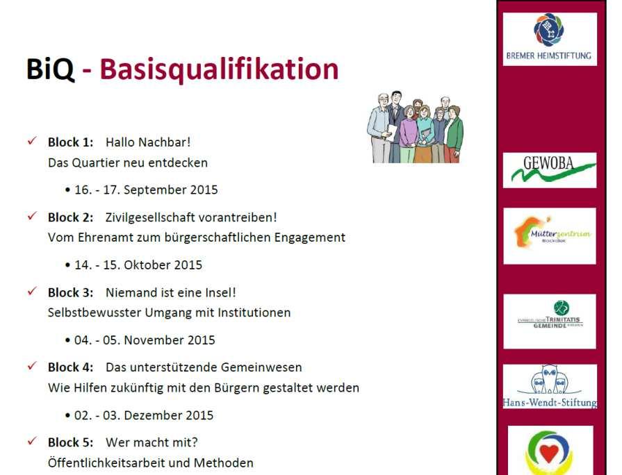 Bremer Heimstiftung Sozialraum Inhalte der Basisqualifikation Bürger_innen