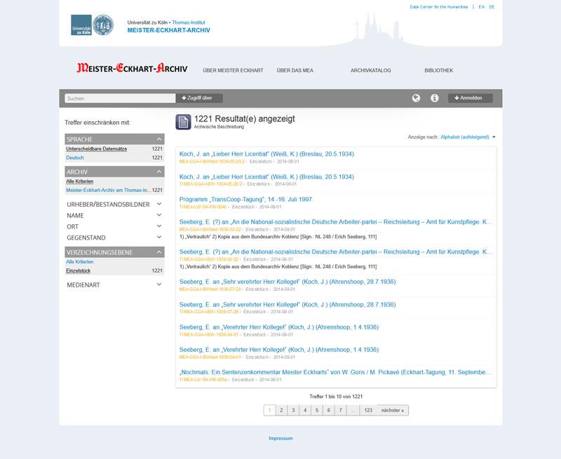 Meister-Eckhart-Archiv (LAZARUS 1) Aufbereitung einer Sammlung von klassischen