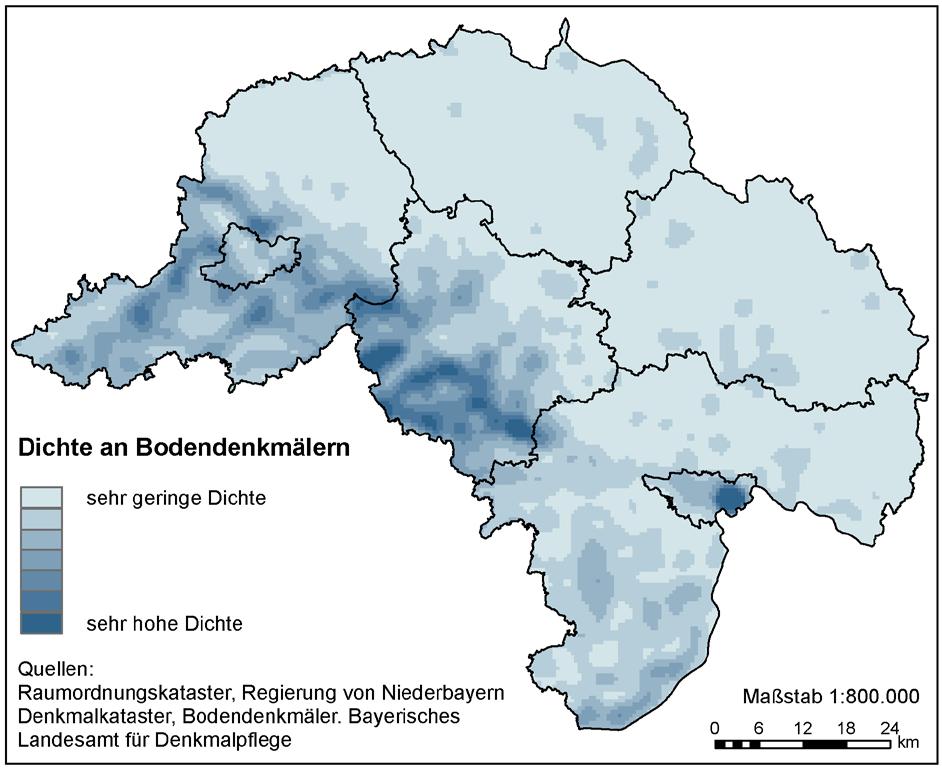 Fachbeitrag zum Landschaftsrahmenplan der Region Donau-Wald (12) Kapitel 5.6 5.6.2 Ergebnisse in der Region Die Region Donau-Wald wurde in 15 Kulturlandschaftsräume gegliedert.