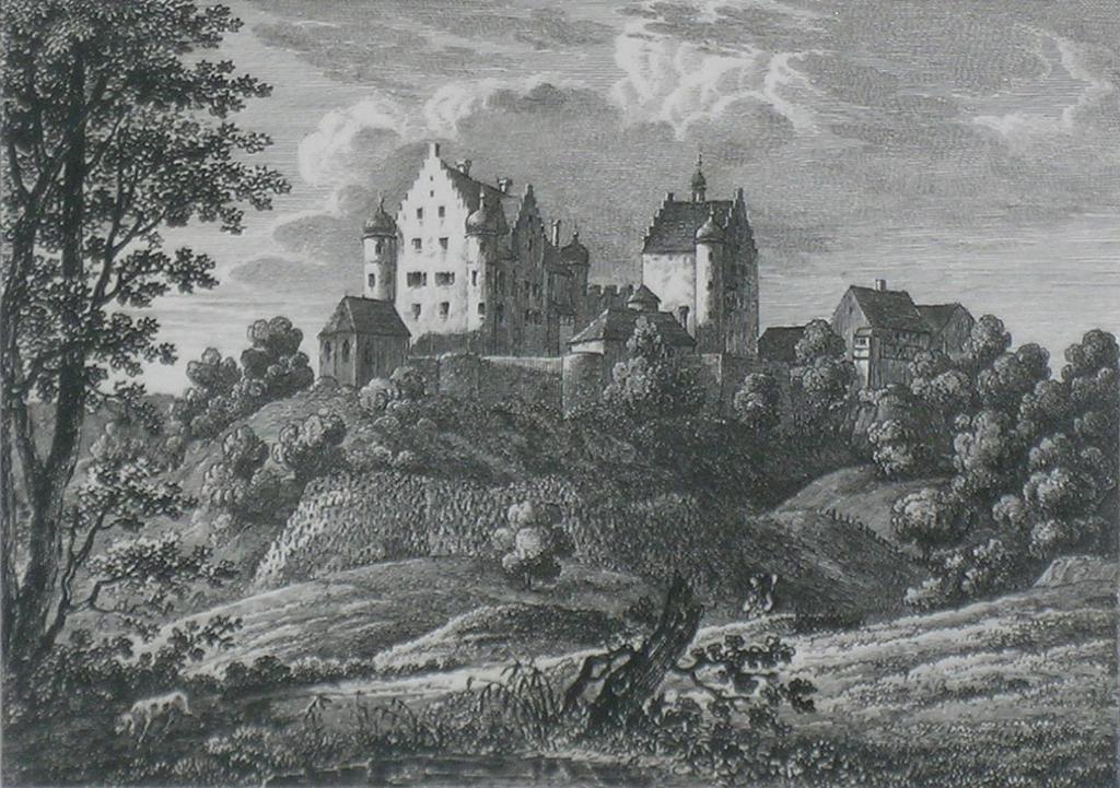 Unter dem Bild eingemittet Titel: «Schloss Altenklingen» 1871 / 1892 Anonym Holzstich.