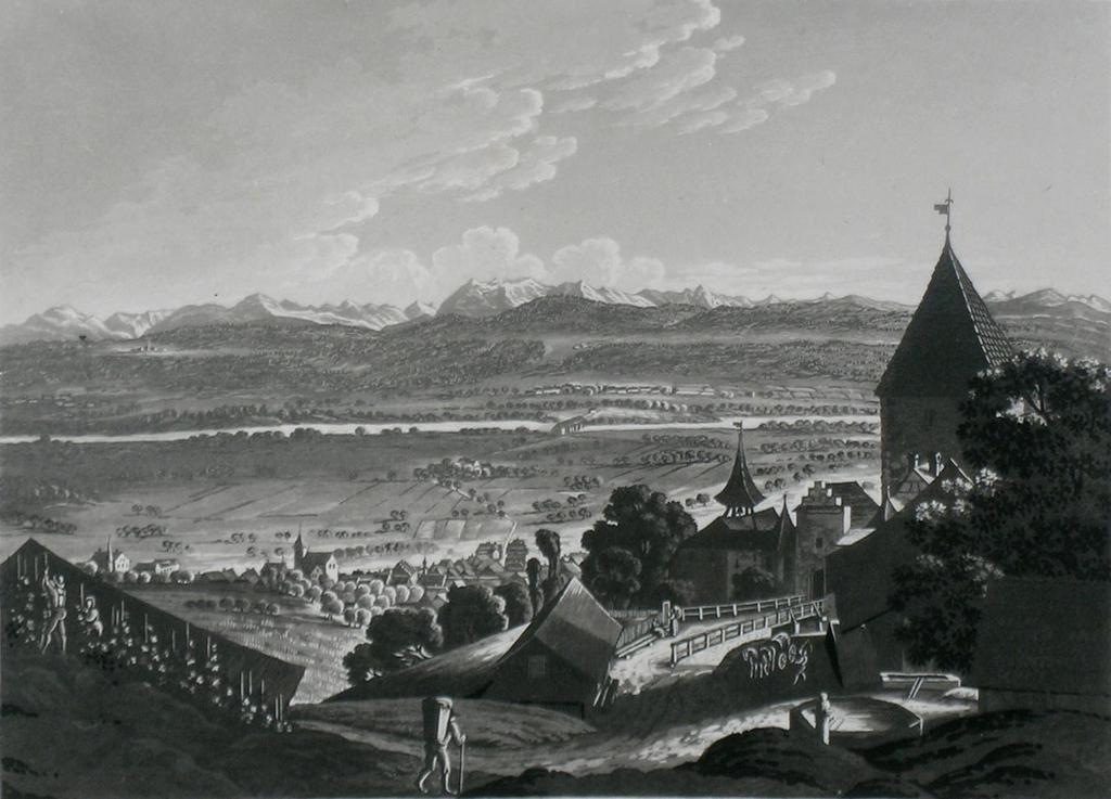 7, B: 9 cm Inv.Nr. 1036 Ansicht: Weinfelden. Schloss. Ansicht von Norden.