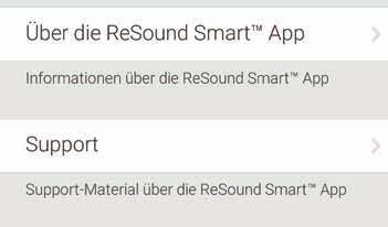 bestimmten Funktionen der ReSound Smart App